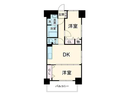 ステイブル協和(2DK/8階)の間取り写真