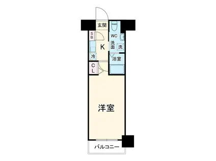 グリフィン新横浜・参番館(1K/2階)の間取り写真