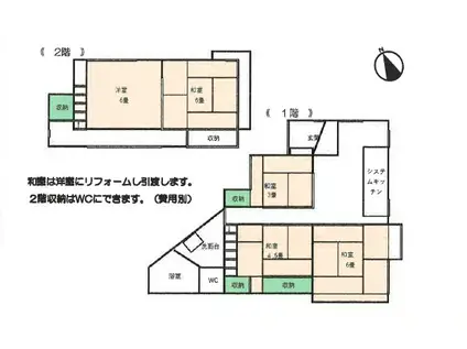 秩父鉄道本線 石原駅(埼玉) 徒歩8分 2階建 築72年(5DK)の間取り写真