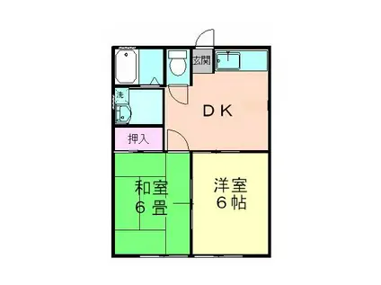 アムール(2DK/2階)の間取り写真