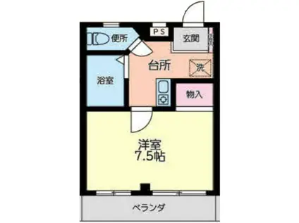 フローラル日吉(1K/3階)の間取り写真