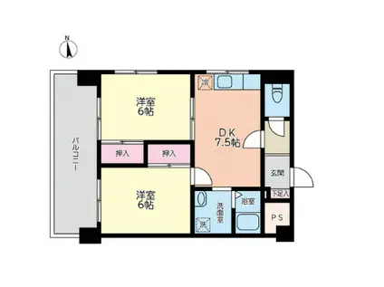 マルトミ宮前(2DK/3階)の間取り写真
