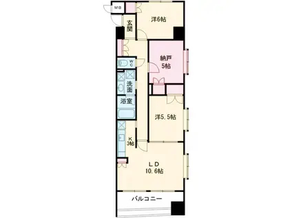 サンクレイドル八王子三崎町(2SLDK/5階)の間取り写真