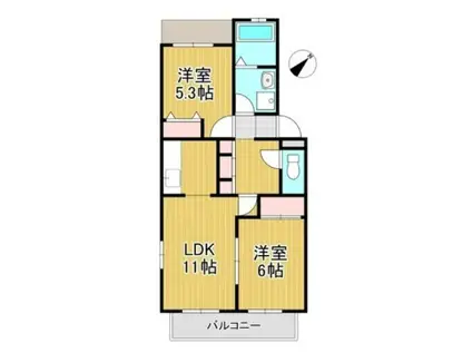 ベルメゾン那珂(2LDK/3階)の間取り写真