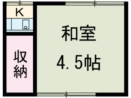 秋本荘(ワンルーム/2階)の間取り写真