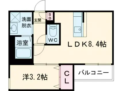 パティオ五十川(1LDK/3階)の間取り写真