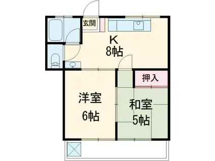 セピアハイツ(2DK/2階)の間取り写真