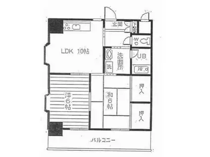 アペックス古淵(2LDK/11階)の間取り写真
