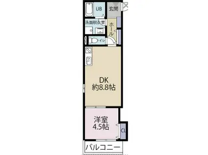 フォレスト相武台前(1DK/2階)の間取り写真