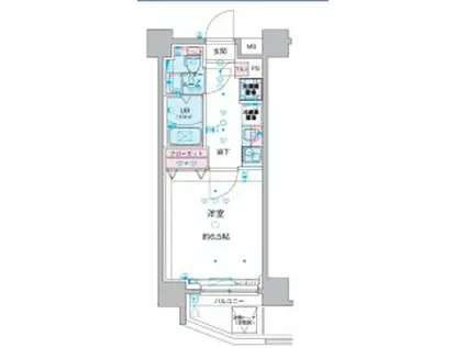 GENOVIA西川口Ⅳ(1K/2階)の間取り写真