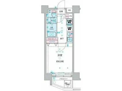 GENOVIA西川口Ⅳ(1K/4階)の間取り写真