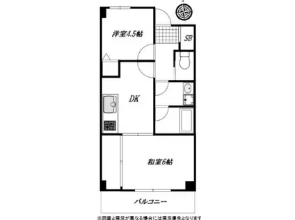 エクセルハイム家塚(2DK/2階)の間取り写真