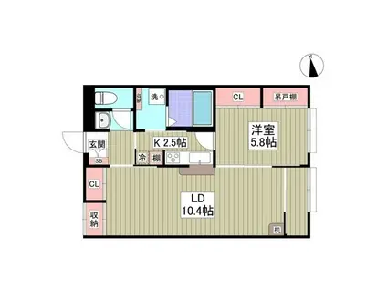 中央本線 西八王子駅 バス乗車時間：14分 四谷バス停で下車 徒歩4分 2階建 築17年(1LDK/2階)の間取り写真