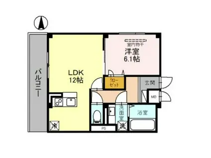 AMBIENT ONE(1LDK/2階)の間取り写真