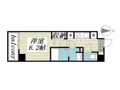 N-STAGE八王子Ⅱ(1K/4階)の間取り写真