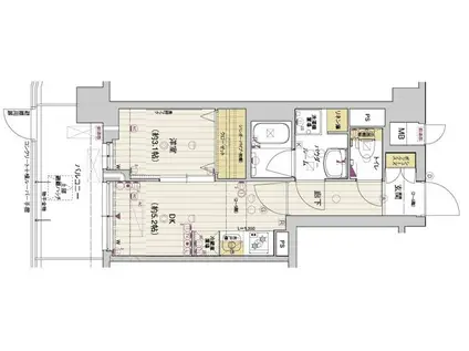 アスヴェル京都西大路サウス(1DK/1階)の間取り写真