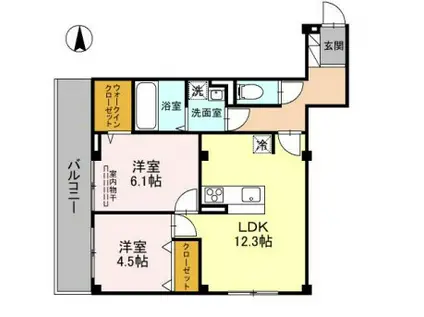 AMBIENT ONE(2LDK/3階)の間取り写真