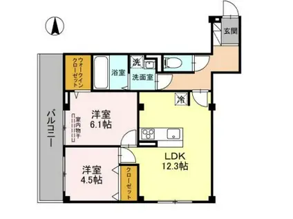 AMBIENT ONE(2LDK/4階)の間取り写真