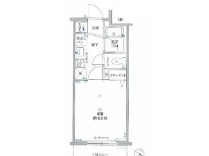 リクレイシア・コルテ川崎元木(1K/9階)の間取り写真