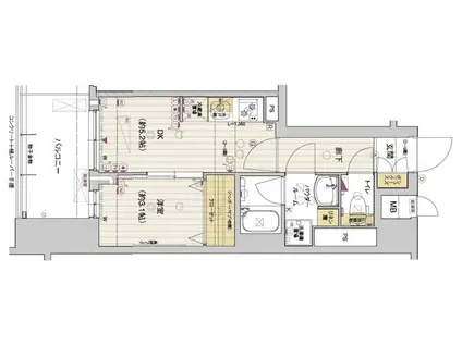 アスヴェル京都西大路サウス(1DK/1階)の間取り写真
