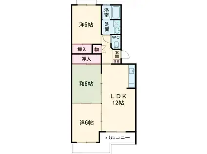 出島コーポⅡ(3LDK/1階)の間取り写真
