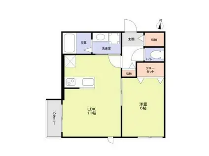 世田谷区松原2丁目計画 南棟(1LDK/1階)の間取り写真