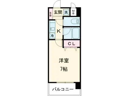 セントパレス錦糸町(1K/4階)の間取り写真