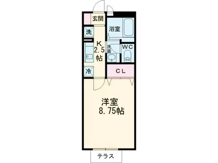 プレステージュ(1K/1階)の間取り写真