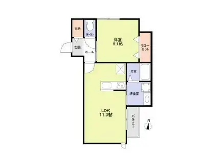 世田谷区松原2丁目計画 南棟(1LDK/2階)の間取り写真