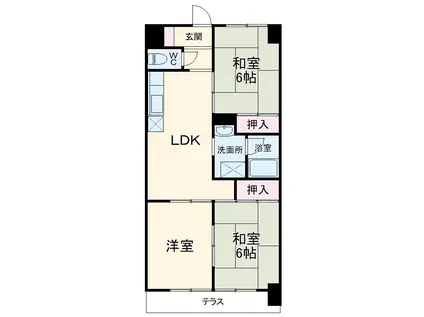 クリスタルシャトーSUZUKI(3LDK/2階)の間取り写真