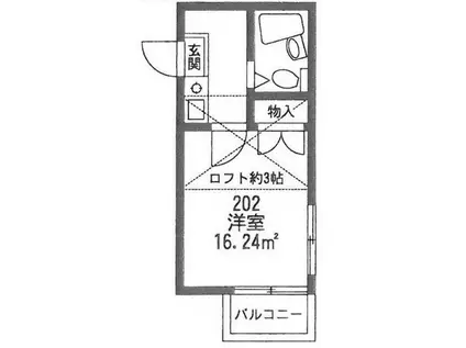 ポルテシャンス(1K/2階)の間取り写真