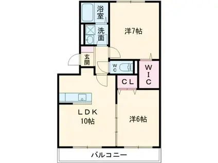 セント光ヶ丘2(2LDK/1階)の間取り写真