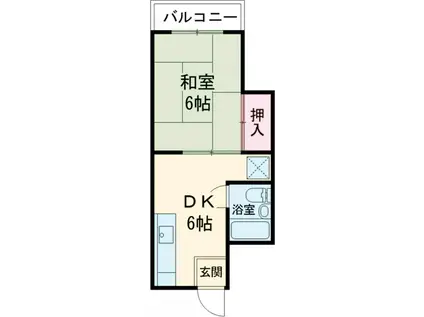 富士見ハイツ(1DK/1階)の間取り写真