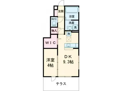 アムール光が丘(1DK/1階)の間取り写真