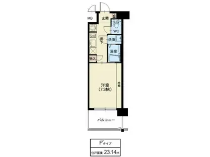 スプランディッド放出(1K/11階)の間取り写真