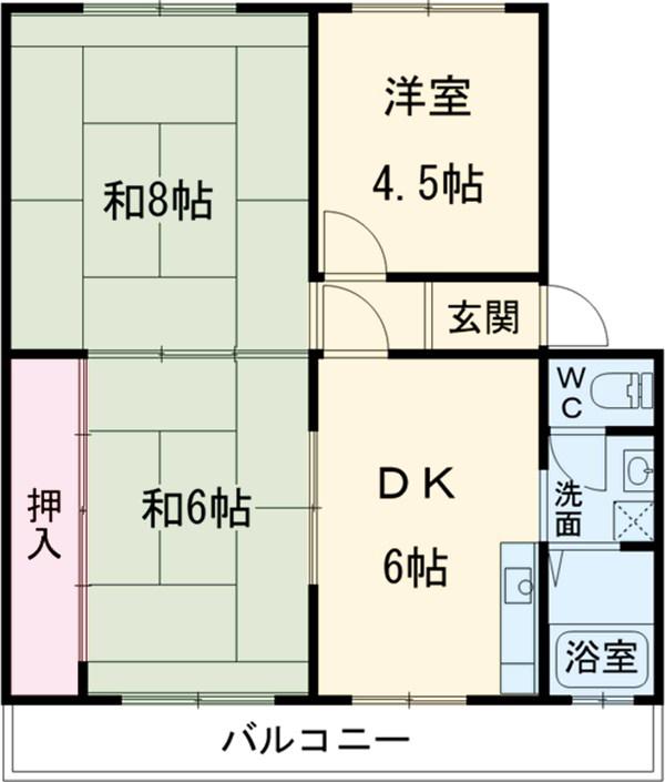 サンシャイン緑丘(3DK/4階)の間取り写真