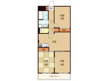 CIELO・GARDENⅠ(3DK/2階)の間取り写真