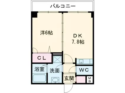 ベイシック大名(1DK/3階)の間取り写真