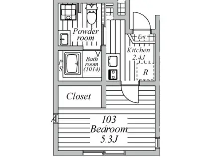 プラスアーバン千歳船橋(1K/1階)の間取り写真