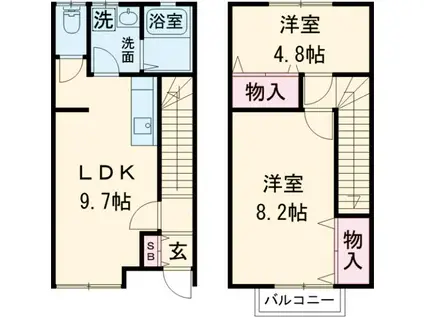 グリーンフィールド(2LDK)の間取り写真