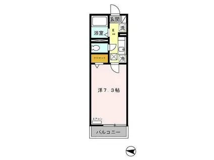 ソレイユ(1K/1階)の間取り写真