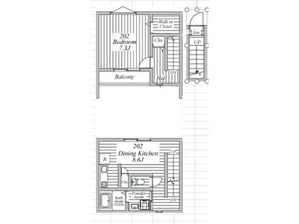プラスアーバン千歳船橋(1LDK/2階)の間取り写真