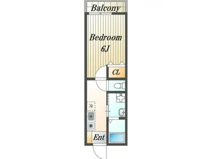 メゾンミユキⅠ(1K/1階)の間取り写真