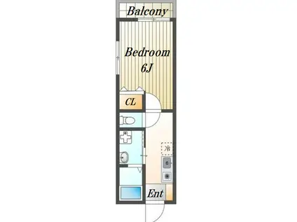 メゾンミユキⅠ(1K/1階)の間取り写真