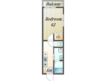 メゾンミユキⅠ(1K/2階)の間取り写真