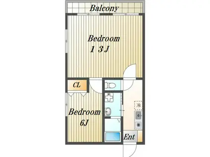 メゾンミユキⅠ(2K/3階)の間取り写真