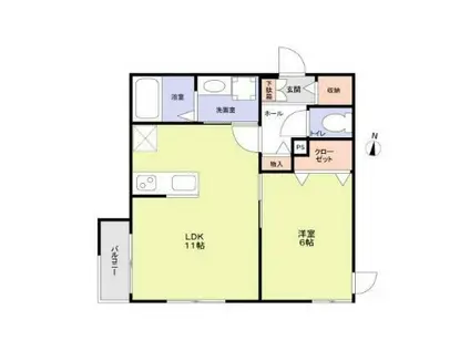 世田谷区松原2丁目計画 北棟(1LDK/1階)の間取り写真