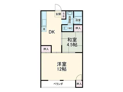 ナカシマビル(2DK/2階)の間取り写真