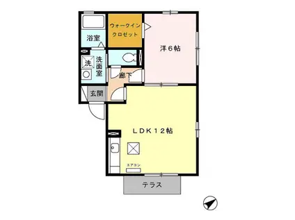 ファミーユたちばな(1LDK/1階)の間取り写真