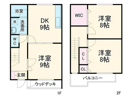 サンビヨーズ中北(3DK/1階)の間取り写真